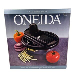 Oneida 7-Piece Mandolin Bowl Set Slicer Cutter Julienne Kitchen Tool Open Box